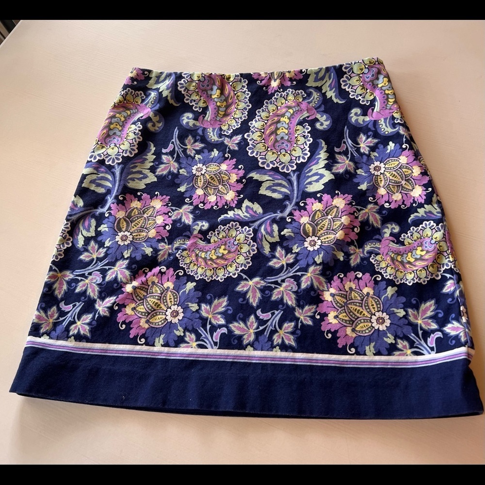 Talbots Blue Floral Skirt